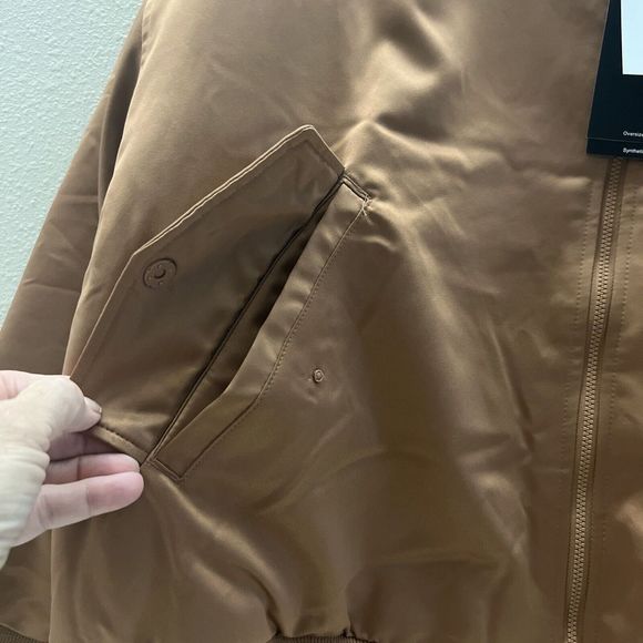 NIKE DQ9802-215 Women Sz M Air Jordan Flight Renegade Mineral Clay Bomber Jacket - Picture 6 of 11